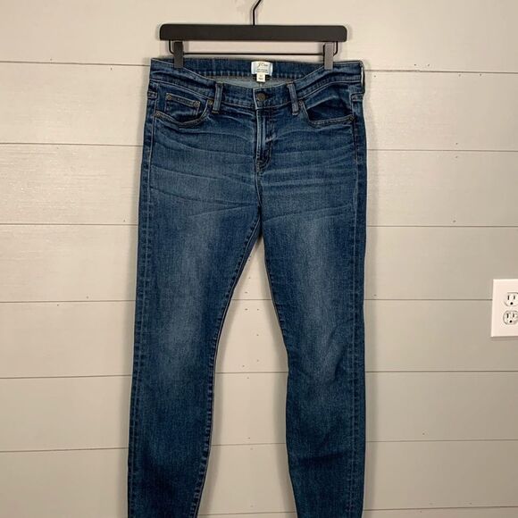 J Crew selvedge toothpick woman’s size 30 denim jeans medium blue wash color - Picture 2 of 10